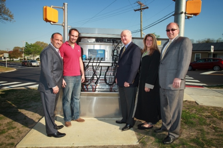 The Monmouth County Board of Chosen Freeholders joined Danny Lucas of Lucas Brothers, Inc. and Hazlet Township Deputy Mayor Scott Aagre to review the recent improvements at the intersection of Middle Road (CR-516) and Union Avenue on May 4 in Hazlet, NJ. Pictured left to right: Freeholder Thomas A. Arnone, Danny Lucas, Freeholder John P. Curley, Freeholder Deputy Director Serena DiMaso and Scott Aagre.